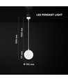 V-Tac 12W LED hanglamp - 3-in-1 CCT, witte behuizing, design plafondlamp