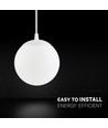 V-Tac 12W LED hanglamp - 3-in-1 CCT, witte behuizing, design plafondlamp