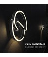 22W LED design wandlamp - 30x11cm, 4000K, zwart, incl. lichtbron
