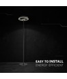 25W LED design vloerlamp - Ø30 x 142cm, mat zwart, 4000K