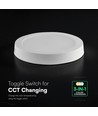 V-Tac 12W Ø17cm Backlit opbouwpaneel - 3-in-1 CCT, Cree chip, 6 jaar garantie, ronde witte rand