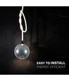 20W LED Designer Hanglamp - Ø23cm, Rookglas, 3000K, Hoogte 180cm, incl. lichtbron