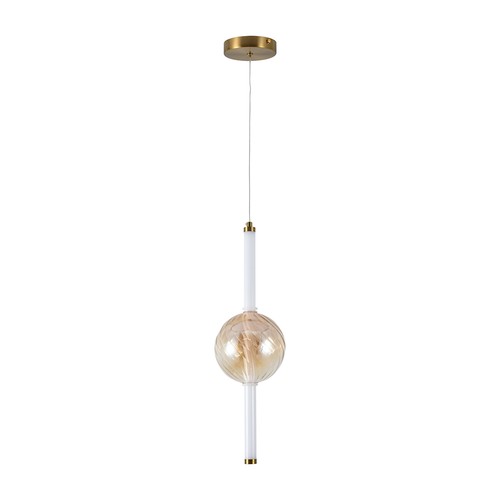8W LED design hanglamp - Ø15cm, 3000K, Amber/Wit, decoratieve plafondlamp