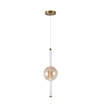 8W LED design hanglamp - Ø15cm, 3000K, Amber/Wit, decoratieve plafondlamp