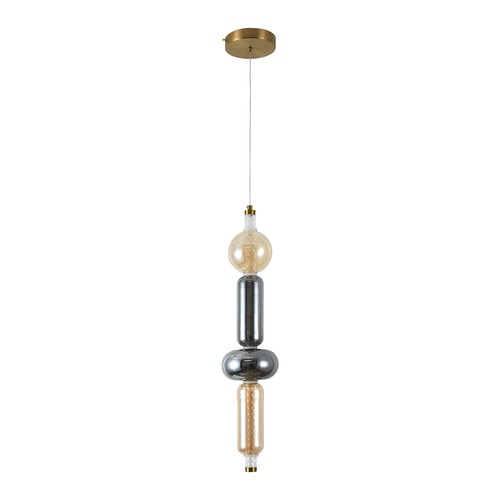 V-Tac 10W LED hanglamp - Ø12,8cm, 3000K, Smoke+Amber+White, decoratieve plafondlamp