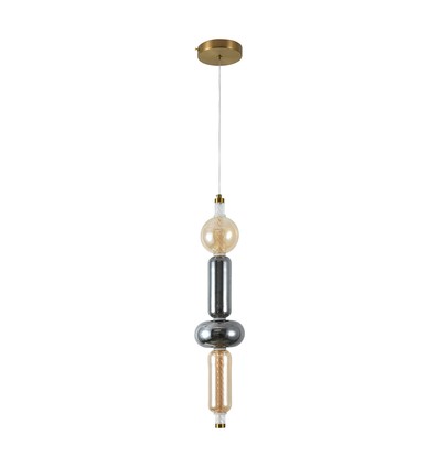 V-Tac 10W LED hanglamp - Ø12,8cm, 3000K, Smoke+Amber+White, decoratieve plafondlamp