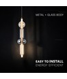 V-Tac 10W LED hanglamp - Ø12,8cm, 3000K, Smoke+Amber+White, decoratieve plafondlamp
