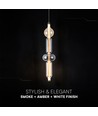 V-Tac 10W LED hanglamp - Ø12,8cm, 3000K, Smoke+Amber+White, decoratieve plafondlamp