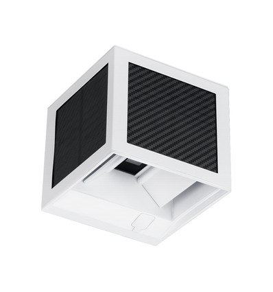 V-Tac 9W LED wandlamp op zonne-energie met sensor - CCT, IP65, witte behuizing, PIR sensor