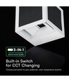 V-Tac 9W LED wandlamp op zonne-energie met sensor - CCT, IP65, witte behuizing, PIR sensor