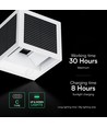 V-Tac 9W LED wandlamp op zonne-energie met sensor - CCT, IP65, witte behuizing, PIR sensor
