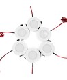 6 st. 12V downlight - 2,5W, rond, incl. gatenzaag en quick connector, voor boot etc.