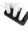 6-pak witte LED kaarsen incl. oplaadstation - Ø2cm, H: 25cm, dinerkaarsen, incl. afstandsbediening, timer