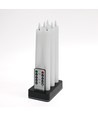 6-pak witte LED kaarsen incl. oplaadstation - Ø2cm, H: 25cm, dinerkaarsen, incl. afstandsbediening, timer
