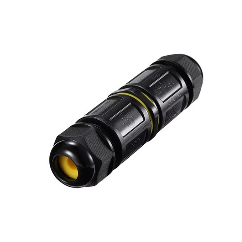 Zwarte ronde kabeldoos, 5-aderig - IP68 waterdicht, voor het verbinden van kabels, Ø4-14mm kabel