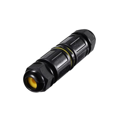 Zwarte ronde kabeldoos, 5-aderig - IP68 waterdicht, voor het verbinden van kabels, Ø4-14mm kabel