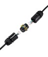 Zwarte ronde kabeldoos, 5-aderig - IP68 waterdicht, voor het verbinden van kabels, Ø4-14mm kabel