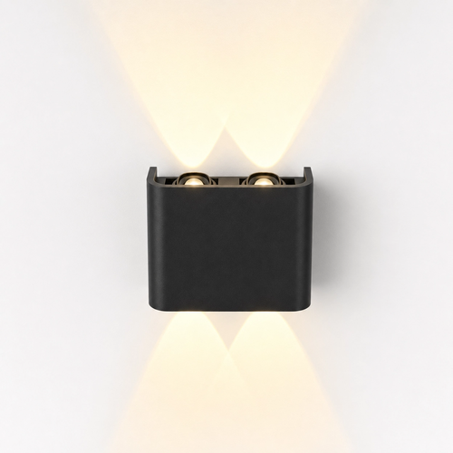 4W Luna op/neer wandlamp - IP54 buiten, CCT, 3 lichtkleuren, zwart, incl. lichtbron