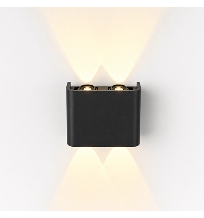 4W Luna op/neer wandlamp - IP54 buiten, CCT, 3 lichtkleuren, zwart, incl. lichtbron