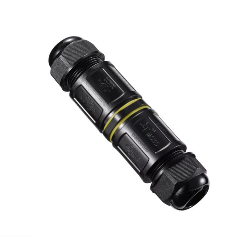 Zwarte ronde kabeldoos, 3-aderig - IP68 waterdicht, voor het verbinden van kabels, Ø4-8mm kabel