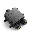 Zwarte lasdoos voor doorlussen, 3-aderig - IP68 waterdicht, voor kabelverbindingen, Ø4-8mm kabel