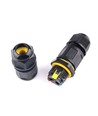 Zwarte ronde kabeldoos, 3-aderig - IP68 waterdicht, voor kabelverbinding, Ø6-11mm kabel