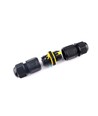 Zwarte ronde kabeldoos, 3-aderig - IP68 waterdicht, voor kabelverbinding, Ø6-11mm kabel