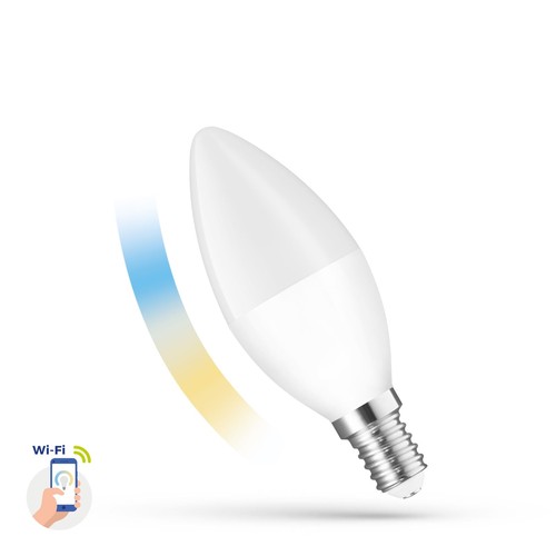 E14 5W Smart Home LED-lamp - C38, Tuya/Smart Life, werkt met Google Home, Alexa en smartphones