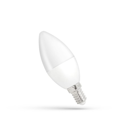 E14 8W LED-kaarslamp - C38, mat glas
