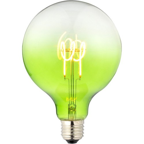 E27 4W dimbare LED filament lamp - G125, Flex Globe, Groen, 140lm