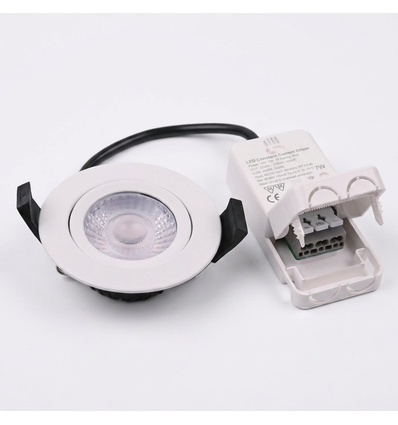 7W Inbouwspot RA96, DimToWarm+CCT, Dimbaar - Gat: Ø6,8 cm, Afm: Ø8,3 cm, Witte rand
