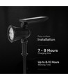 1,54W Solar tuinspot met spies - 5,5V, IP54, 3000K, 2200mAh batterij