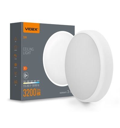 30W LED plafondlamp met sensor - 5CCT, witte rand, ingebouwde bewegingssensor