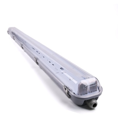 120cm Industrie armatuur - Voor 2x 120cm T8 LED buizen, IP65 waterdicht, doorbedraad
