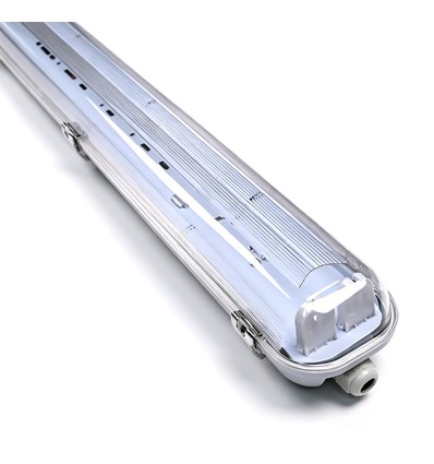 60cm Industrie armatuur - Voor 2x 60cm T8 LED buizen, IP65 waterdicht, doorgekoppeld