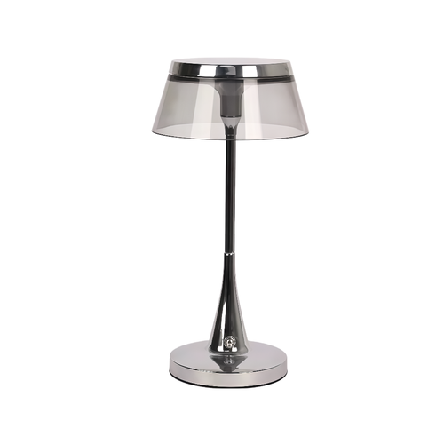 Oplaadbare LED tafellamp - Zilver, touch dimbaar, CCT, IP54