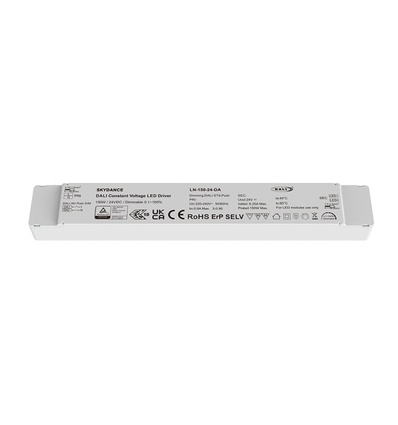 150W / 24V DC dimbare voeding - 6.25A, IP20, DALI2 + push dim, flikkervrij