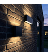 12W DuoLume wandlamp - Rechthoek, IP65, zwart, op/neer, binnen/buiten, incl. lichtbron