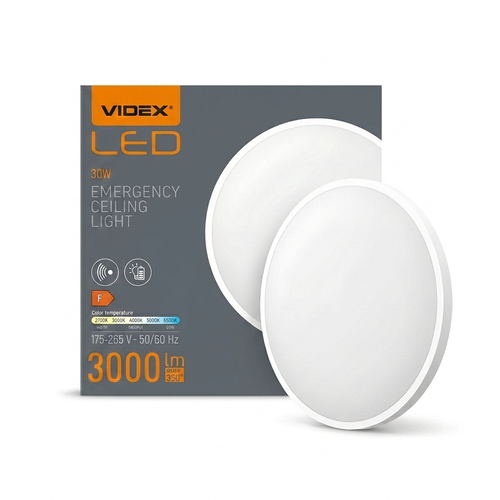 30W Sensorlamp met noodverlichting - instelbaar watt/CCT, IP44, accu