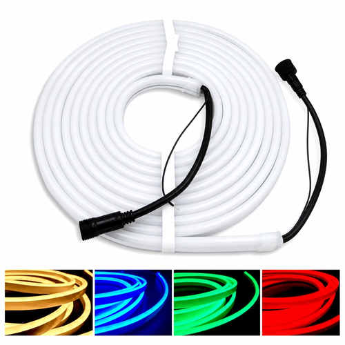10m RGB+WW Neon Flex LED strip - 24V, 16W/m, IP65, 3000K warm wit