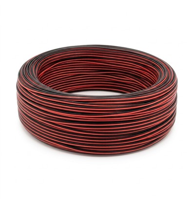 100m Kabel rood/zwart - 2x0,35mm², 12V-24V, voor LED-strip