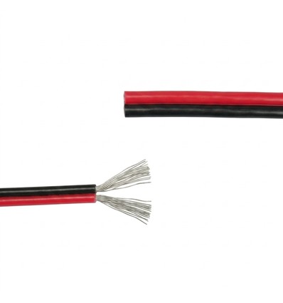 20m Kabel rood/zwart - 2x0,35mm², 12V-24V, voor LED strip