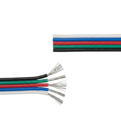 20m RGBW Kabel - 5x0,35mm², 12V-24V, voor LED-strip