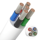 20m RGBW kabel, wit rond - 5x0,35mm², 12V-24V voor LED strip