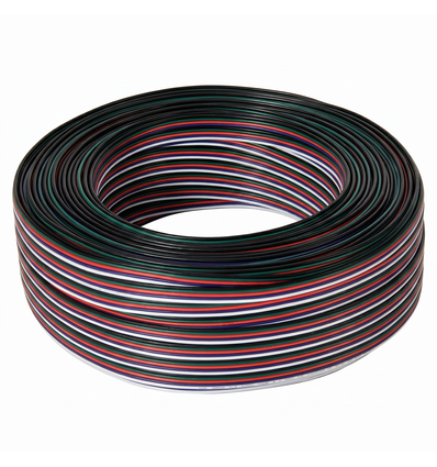 100m 1,2mm² RGBW kabel - 5-aderig (16AWG), 12V-24V voor LED strip