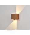 6W Dimbaar CUBIC PRO wandlamp - IP65, Corten kleur, doorlusbaar, verstelbaar, vierkant, op/neer, binnen/buiten, incl. lichtbron