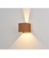 6W Dimbaar CUBIC PRO wandlamp - IP65, Corten kleur, doorlusbaar, verstelbaar, vierkant, op/neer, binnen/buiten, incl. lichtbron