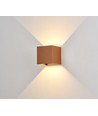6W Dimbaar CUBIC PRO wandlamp - IP65, Corten kleur, doorlusbaar, verstelbaar, vierkant, op/neer, binnen/buiten, incl. lichtbron