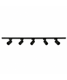 1-Fase BASIC railsysteem - 2m, zwart, 5-spots, GU10, zonder lichtbron