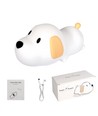 MOCHI Puppy nachtlampje van zachte siliconen - oplaadbaar, warm/neutraal wit